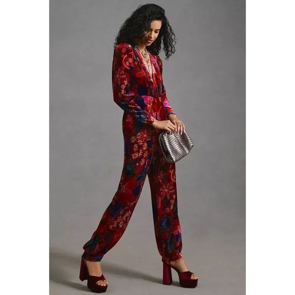Anthropologie Farm Rio Wild Life Jumpsuit